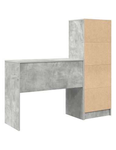 Scrivania con cassetto 2 pcs Grigio cemento