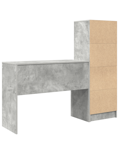 Scrivania con cassetto 2 pcs Grigio cemento