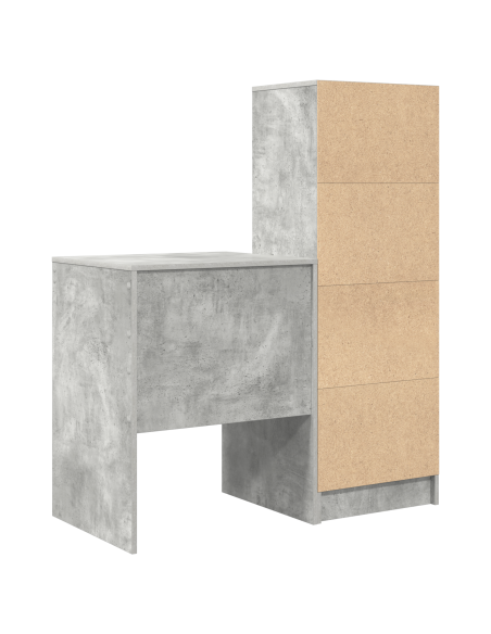 Scrivania con cassetto 2 pcs Grigio cemento