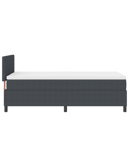 Letto con rete a molle con Materasso & LED Grigio Scuro 80x200 cm Tessuto in Corduroy