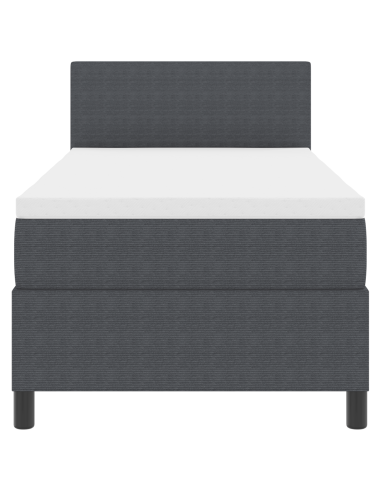 Letto a Sorgente LED Grigio Scuro e Bianco 90 x 190 cm