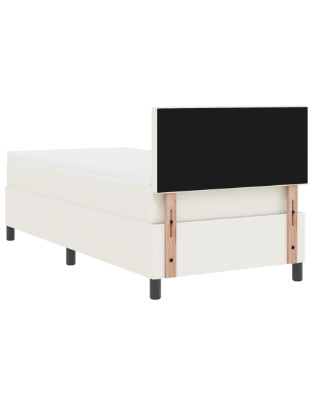 Letto a Molle con Materasso & LED Panna 90x200 cm Tessuto a Coste