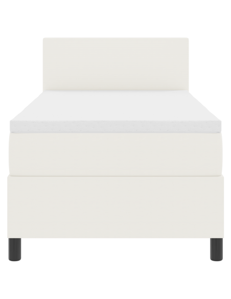 Letto a Molle con Materasso & LED Panna 90x200 cm Tessuto a Coste