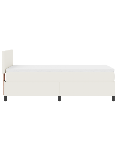 Letto a Molle con Materasso & LED Panna 90x200 cm Tessuto a Coste