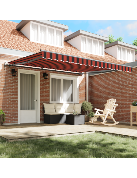 Tenda Retrattile Automatica Arancione e Marrone 400x350 cm