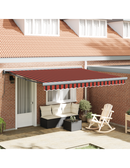 Tenda Retrattile Manuale con LED Gialla e Arancione 400x350 cm