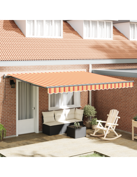 Tenda Retrattile Automatica Gialla e Arancione 400x350 cm