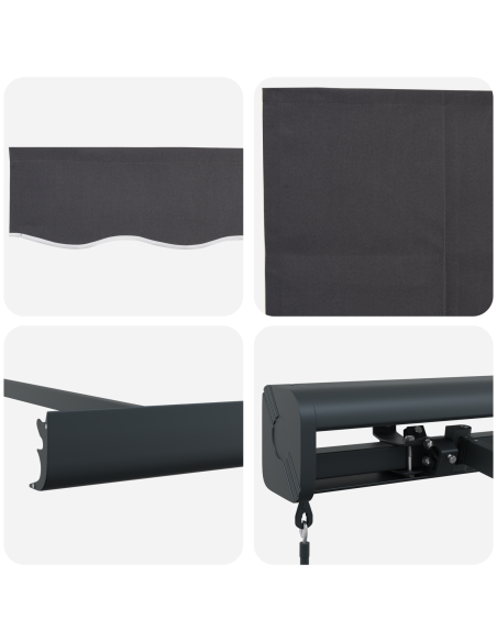 Tenda Retrattile Manuale Antracite 450x300 cm