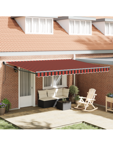 Tenda da Sole Arancione e Marrone 450 x 300 x 165 cm