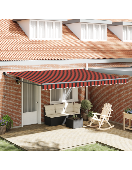 Tenda Retrattile Automatizzata Arancione e Marrone 450x300 cm