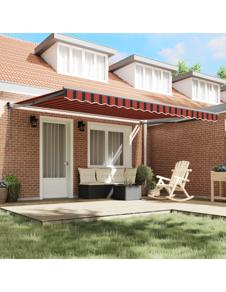 Tenda Retrattile Automatizzata Arancione e Marrone 450x300 cm