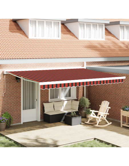 Tenda Retrattile Automatica Arancione e Marrone 450x300 cm