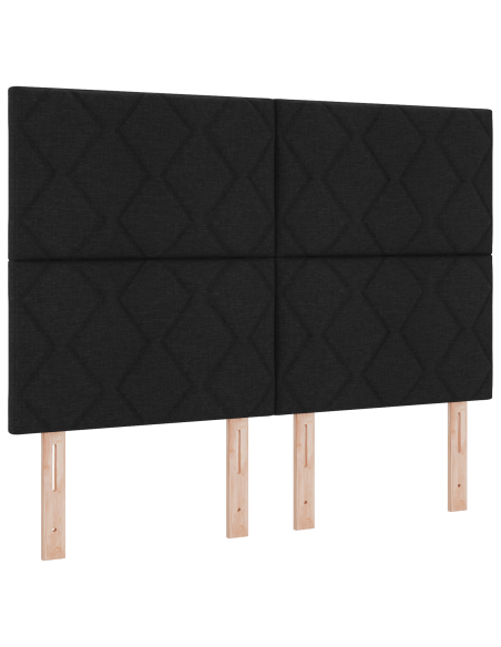 Letto a Molletta  con Materasso - Nero, 140x200 cm, Tessuto