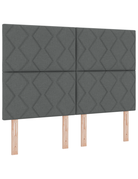 Letto Box Spring  con Materasso Grigio Scuro, 140x200 cm in Tessuto