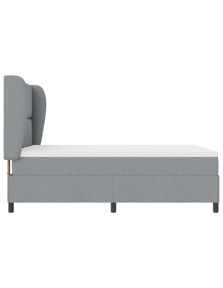 Rete a Molla con Materasso - Grigio Chiaro, 140x200 cm, Tessuto