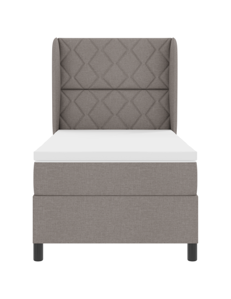 Letto a Box con Materasso in Tortora, 100x200 cm Tessuto