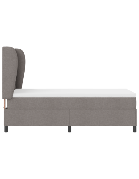 Letto a Box con Materasso in Tortora, 100x200 cm Tessuto
