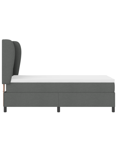 Letto a molle con materasso Grigio scuro 100 x 200 cm Tessuto