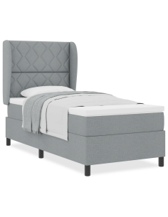 Letto a molle con materasso Grigio chiaro 100 x 200 cm Tessuto 2