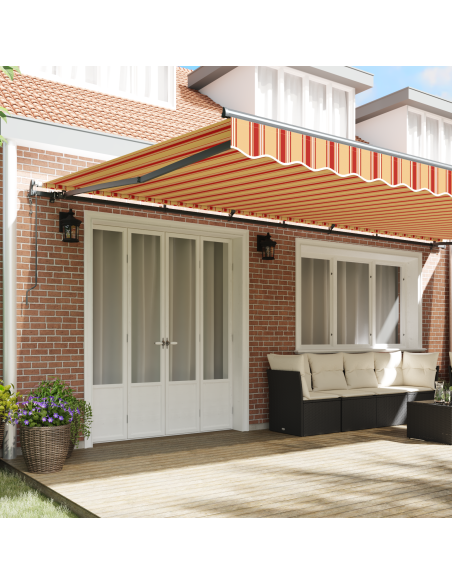 Tenda Retrattile Automatica Gialla e Arancione 600x300 cm