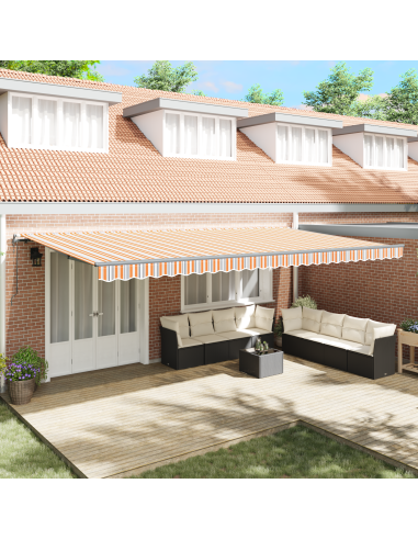 Tenda Retrattile Multicolore 600 × 300 cm Tessuto e Alluminio