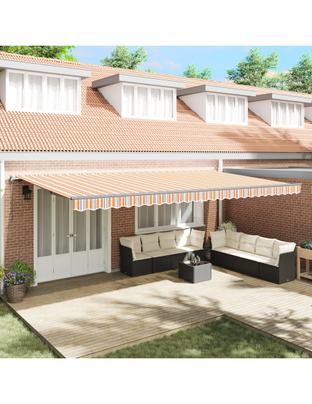 Tenda Retrattile Automatica a Strisce Multicolore 600x300 cm