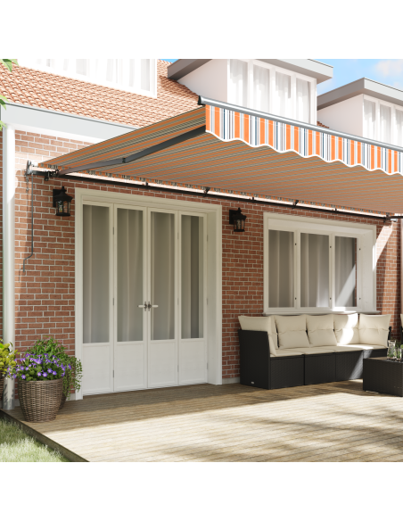 Tenda Retrattile Automatica a Strisce Multicolore 600x300 cm