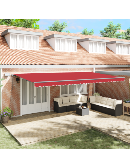 Tenda Retrattile Manuale con LED Rossa 600x300 cm