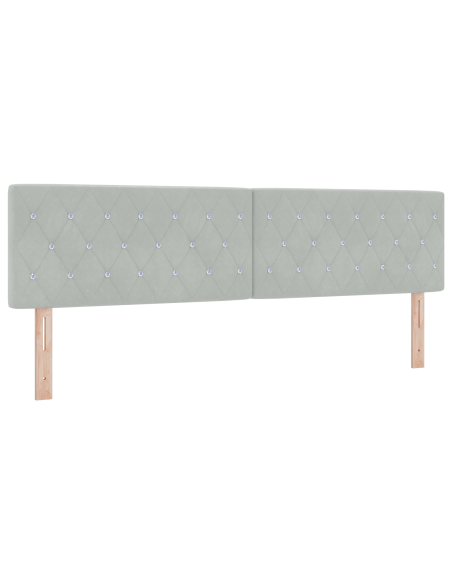 Letto con Box Spring e Materasso  Grigio chiaro 180x200 cm Velluto