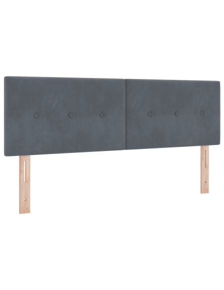 Letto a molle con materasso Grigio scuro 140 x 190 cm Velluto