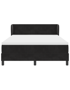 Letto a molle con materasso Nero 140 x 190 cm Velluto 2