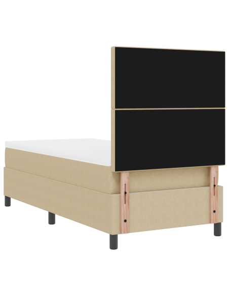 Letto Box Spring con Materasso e Luce LED Verde Grigio 100x200 cm Tessuto Corduroy
