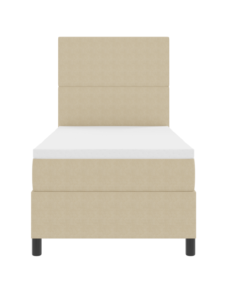 Letto Box Spring con Materasso e Luce LED Verde Grigio 100x200 cm Tessuto Corduroy