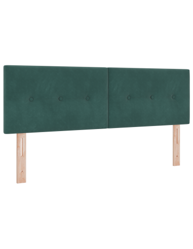 Letto a molle con testiera Verde scuro 140 x 190 cm Velluto