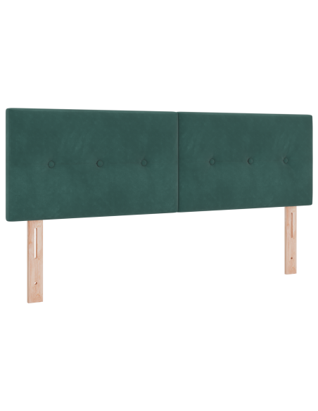 Letto a molle con testiera Verde scuro 140 x 190 cm Velluto