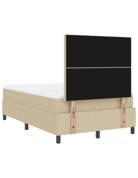 Letto Box Spring di con Materasso e Luce LED Verde Grigio Piccolo Doppio Tessuto Corduroy