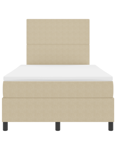 Letto Box Spring di con Materasso e Luce LED Verde Grigio Piccolo Doppio Tessuto Corduroy
