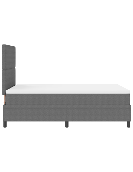Letto Box Spring con Materasso & LED Grigio 120x200 cm Tessuto Corduroy