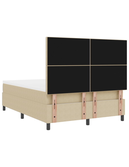 Letto a Molle con Materasso & Luce LED Verde Grigio 140x200 cm Tessuto in Velluto a Righe