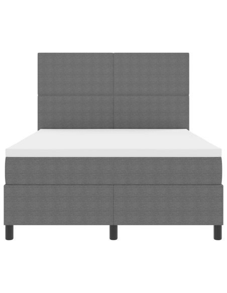 Letto con rete e materasso & luce LED grigio 140x200 cm tessuto a coste