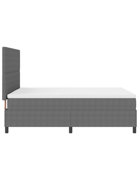 Letto con rete e materasso & luce LED grigio 140x200 cm tessuto a coste