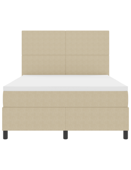 Letto con Box Spring con Materasso & Luce LED Verde Grigio 140x200 cm Tessuto in Corduroy