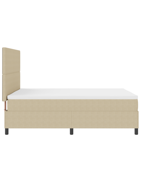Letto con Box Spring con Materasso & Luce LED Verde Grigio 140x200 cm Tessuto in Corduroy
