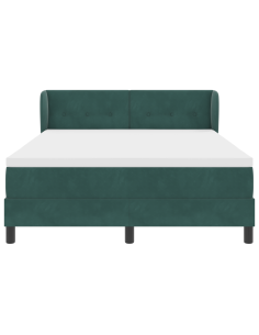 Letto a molle con testiera Verde scuro 140 x 200 cm Velluto 2