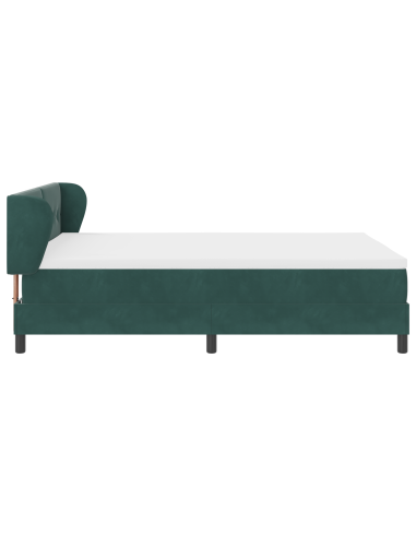 Letto a molle con testiera Verde scuro 140 x 200 cm Velluto