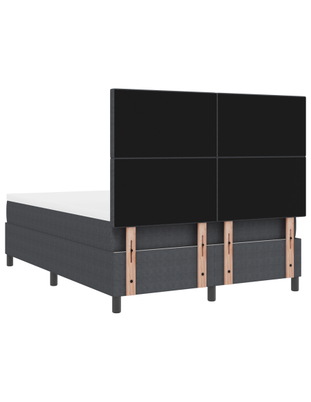 Letto con Box Spring con Materasso & Luce LED Grigio Scuro 160x200 cm Tessuto Vellutato