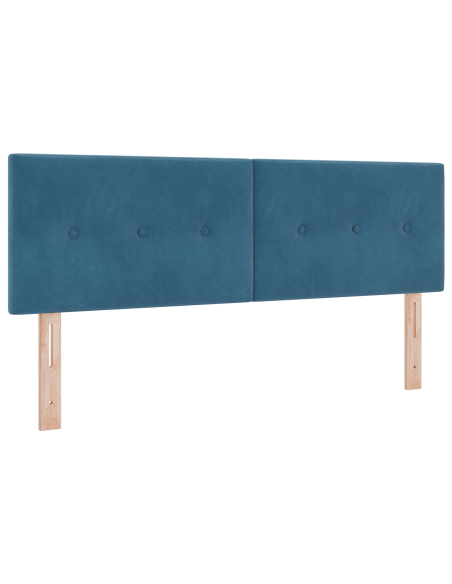 Box Spring letto con materasso blu scuro 140x200 cm in velluto