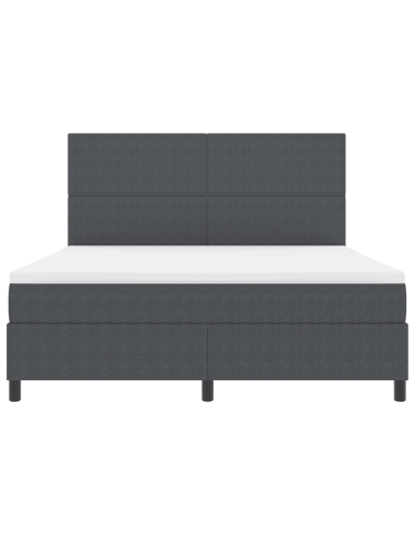 Letto a Sorgente LED Grigio Scuro e Bianco 180 x 200 cm