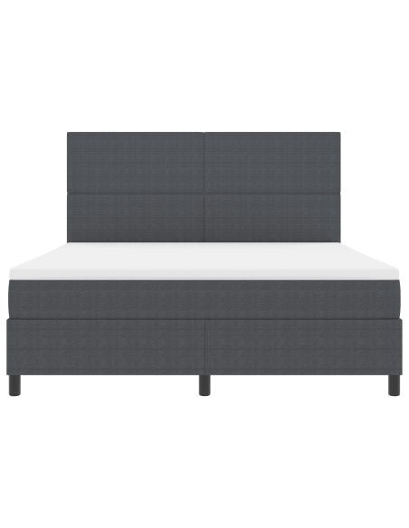 Letto con Rete a Molle con Materasso e Luce LED Grigio Scuro Super King Tessuto Corduroy