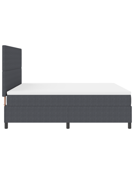 Letto con Rete a Molle con Materasso e Luce LED Grigio Scuro Super King Tessuto Corduroy